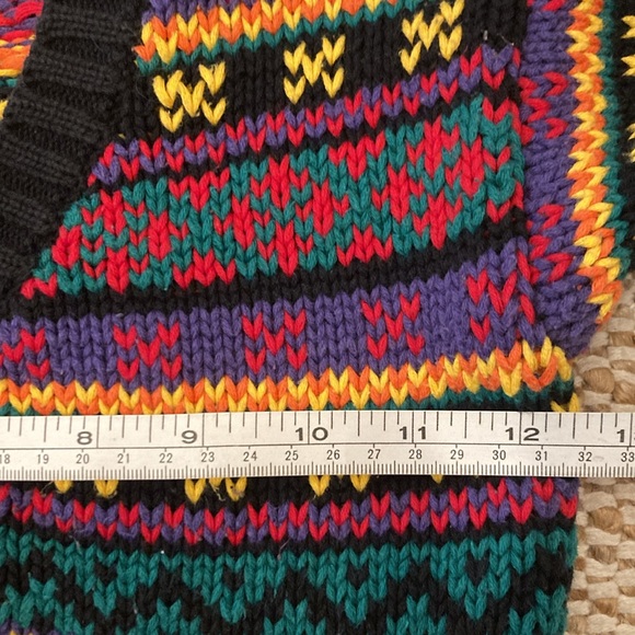 VNTG BabyGap Multi-Color Chunky Cotton V-Neck Cardigan Sweater UNISEX 12-18 mo - Picture 8 of 9